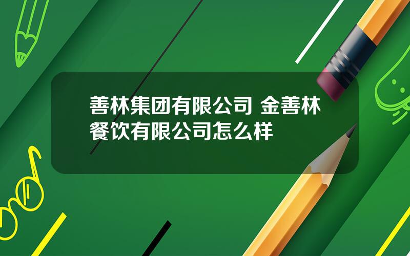 善林集团有限公司 金善林餐饮有限公司怎么样